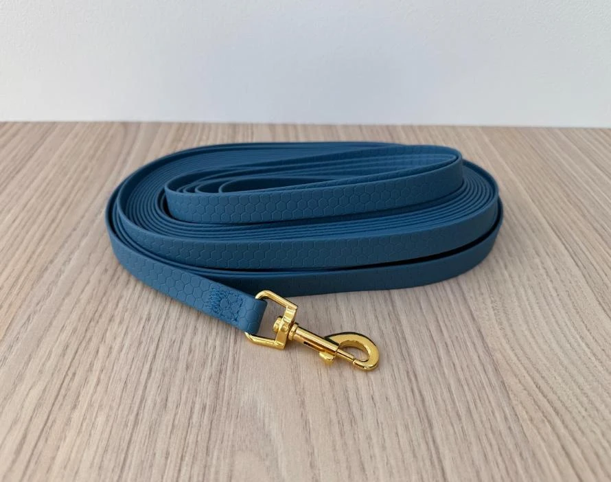 Longe 9M pour chien, en biothane imperméable, légère x résistante [bleu polaire]